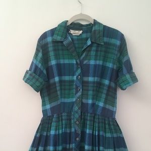 Plaid Vintage Shirtwaist Dress